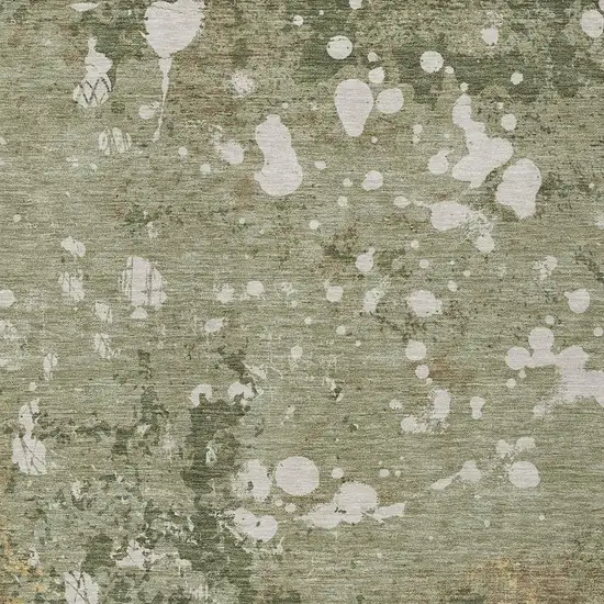 Sage And Beige Abstract Washable Indoor Outdoor Area Rug Photo 5