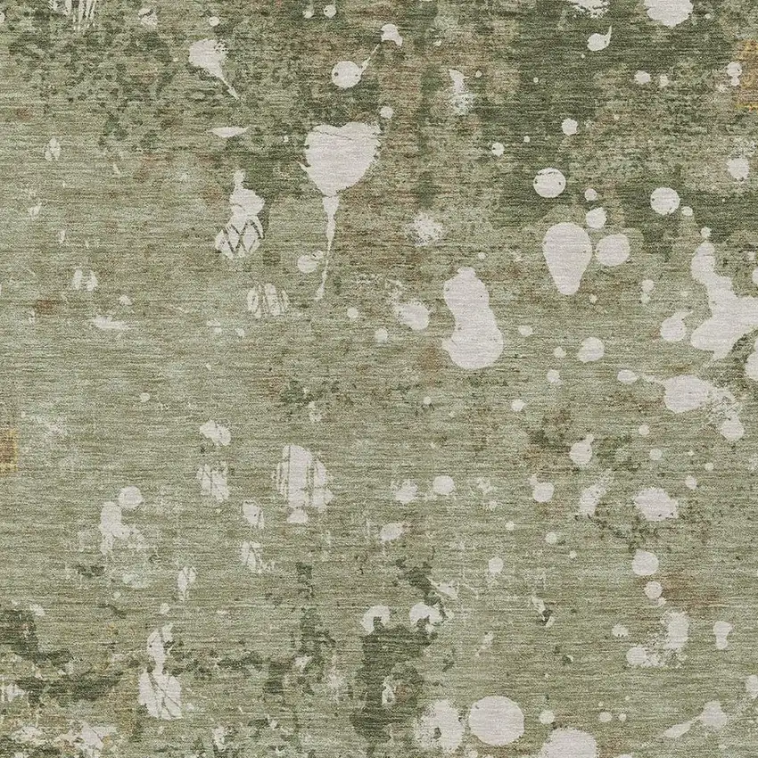 Sage And Beige Abstract Washable Indoor Outdoor Area Rug Photo 3