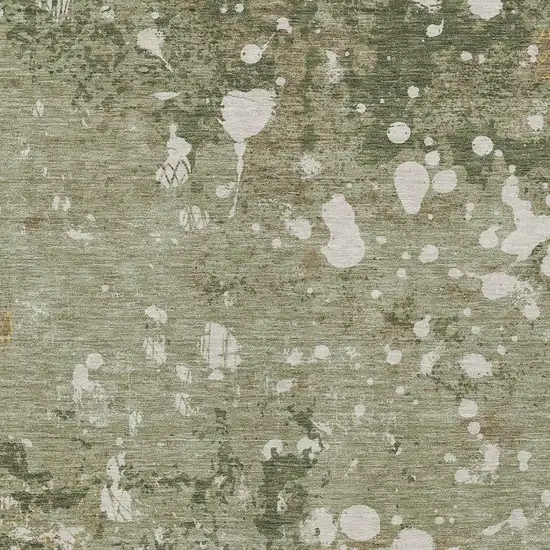 Sage And Beige Abstract Washable Indoor Outdoor Area Rug Photo 3