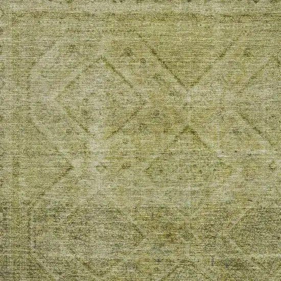 Sage And Beige Geometric Washable Area Rug With UV Protection Photo 3
