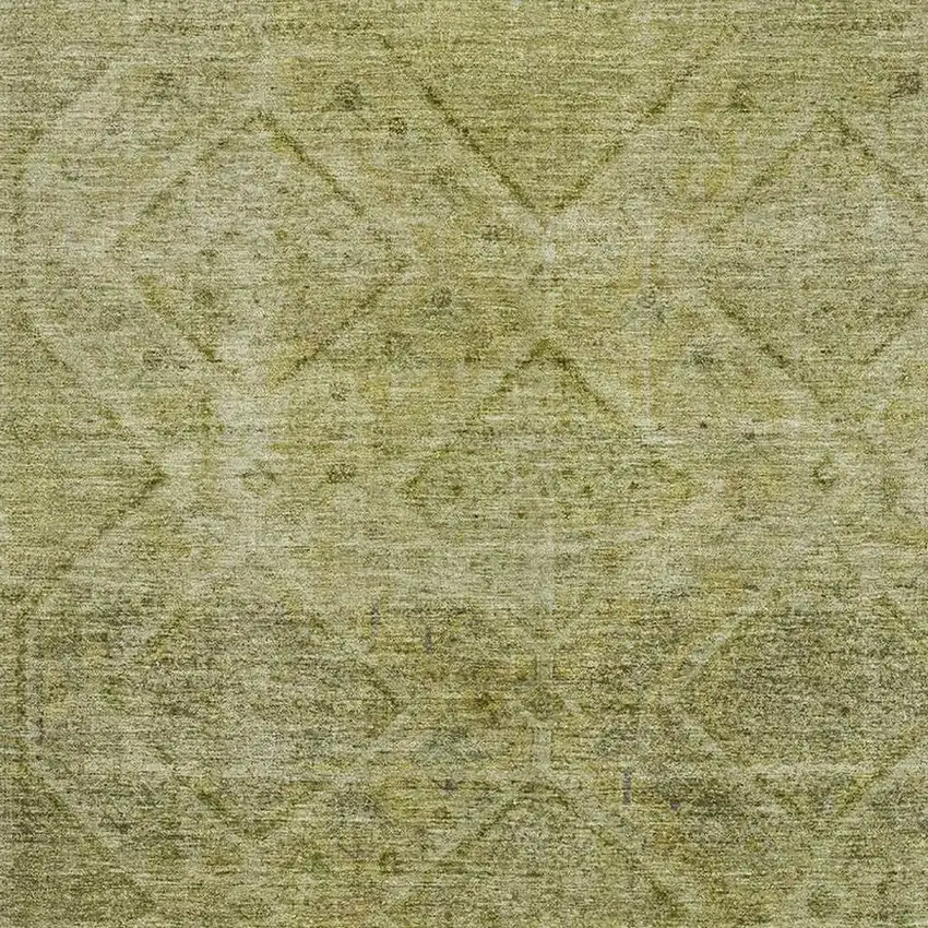 Sage And Beige Geometric Washable Area Rug With UV Protection Photo 3