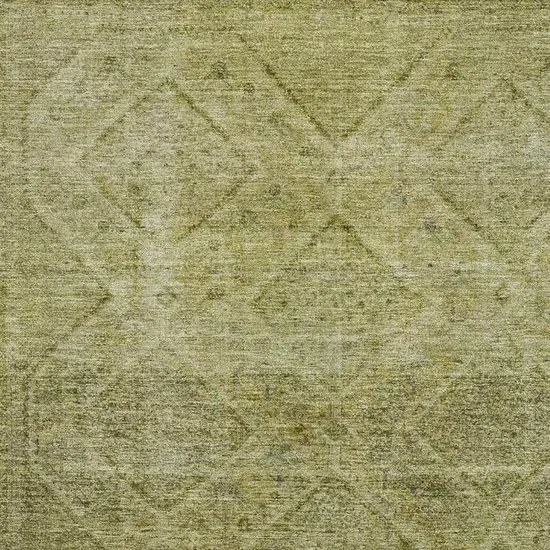Sage And Beige Geometric Washable Area Rug With UV Protection Photo 3