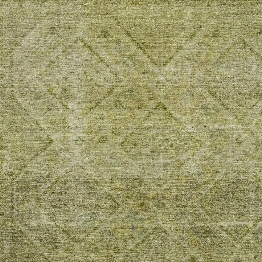 Sage And Beige Geometric Washable Area Rug With UV Protection Photo 3