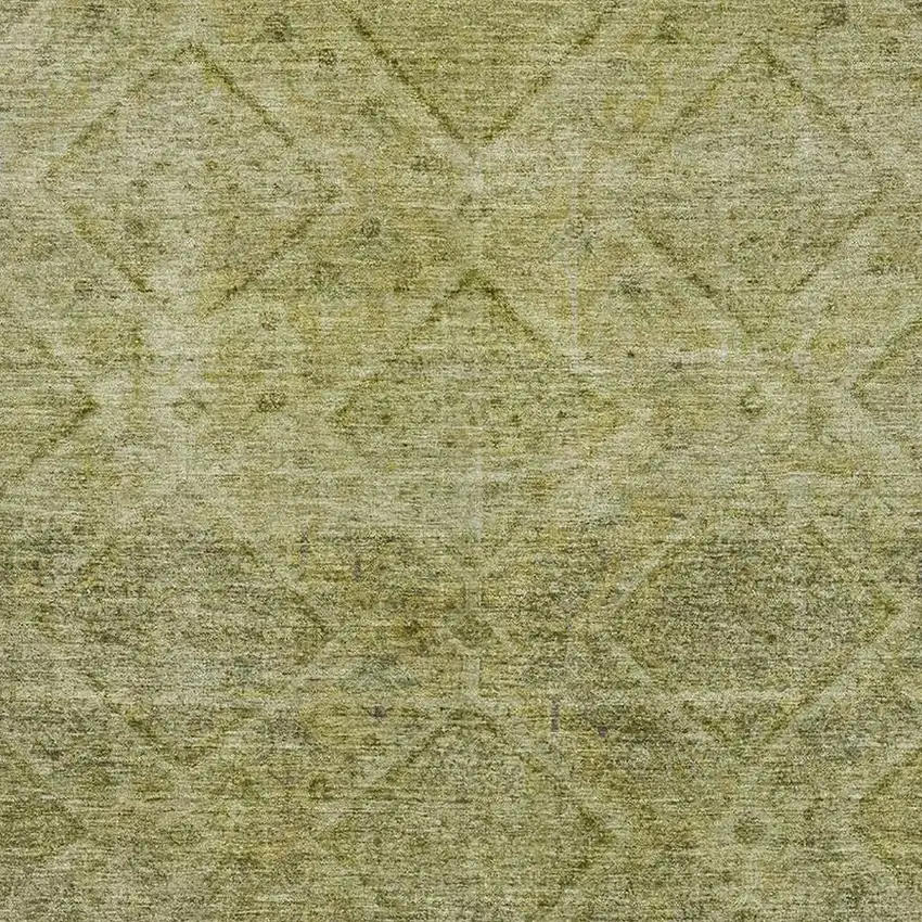 Sage And Beige Geometric Washable Area Rug With UV Protection Photo 3