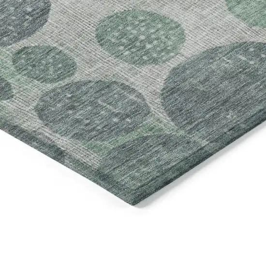 Sage And Beige Geometric Washable Indoor Outdoor Area Rug Photo 8