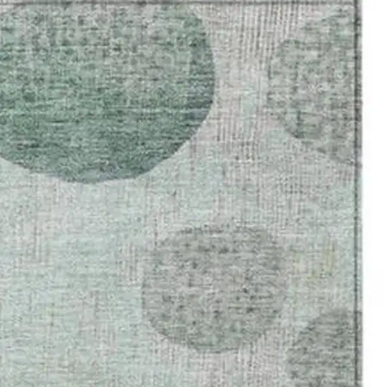 Sage And Beige Geometric Washable Indoor Outdoor Area Rug Photo 3