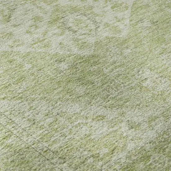 Sage And Beige Medallion Washable Area Rug With UV Protection Photo 9