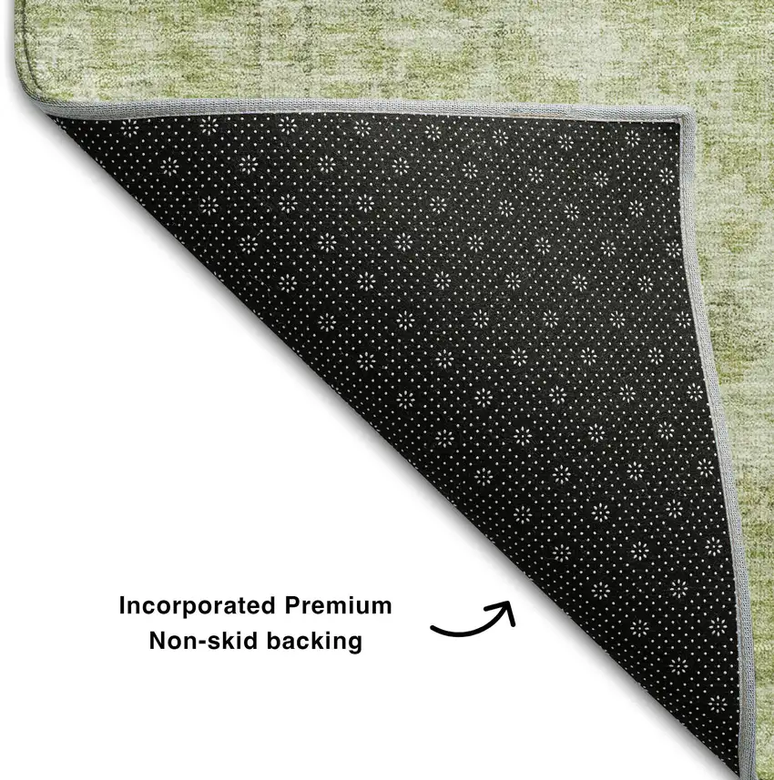 Sage And Beige Medallion Washable Area Rug With UV Protection Photo 6
