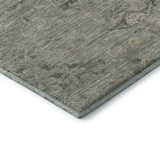 Sage And Beige Medallion Washable Area Rug With UV Protection Photo 7