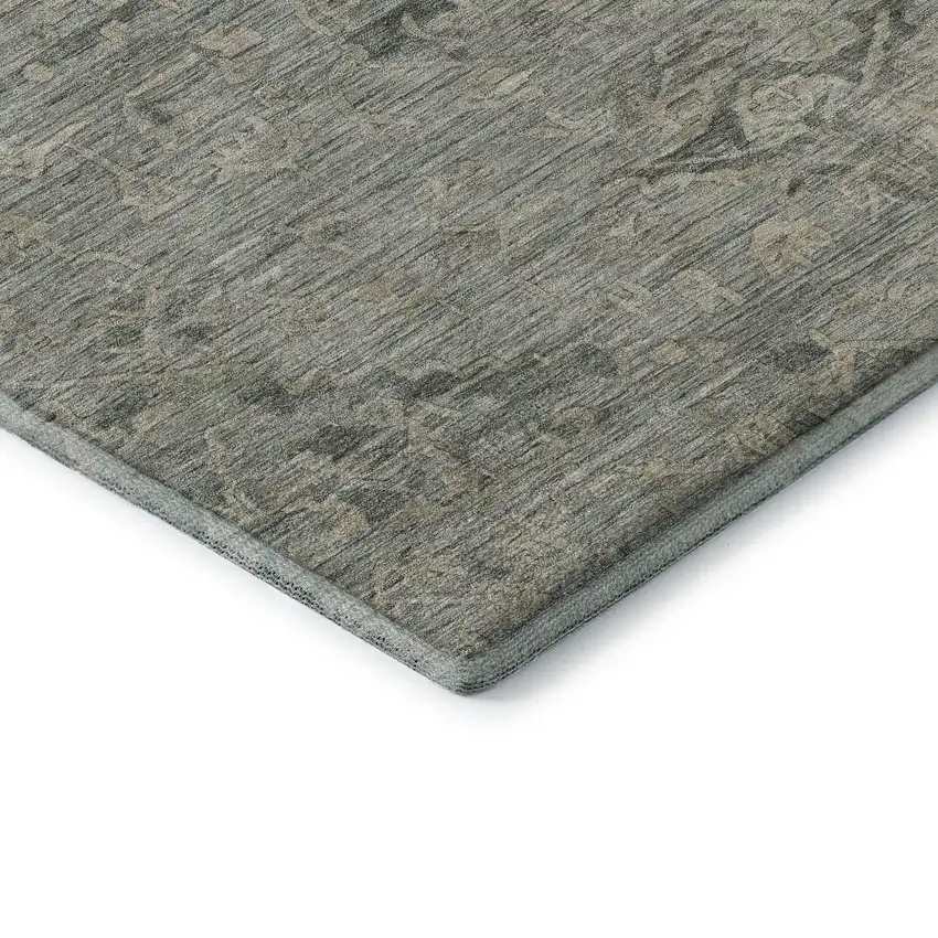 Sage And Beige Medallion Washable Area Rug With UV Protection Photo 7