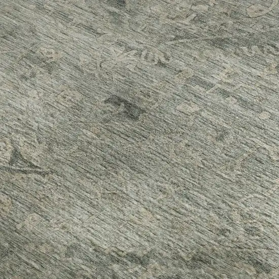 Sage And Beige Medallion Washable Area Rug With UV Protection Photo 2