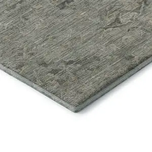 Photo of Sage And Beige Medallion Washable Area Rug With UV Protection