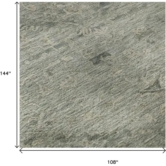 Sage And Beige Medallion Washable Area Rug With UV Protection Photo 8