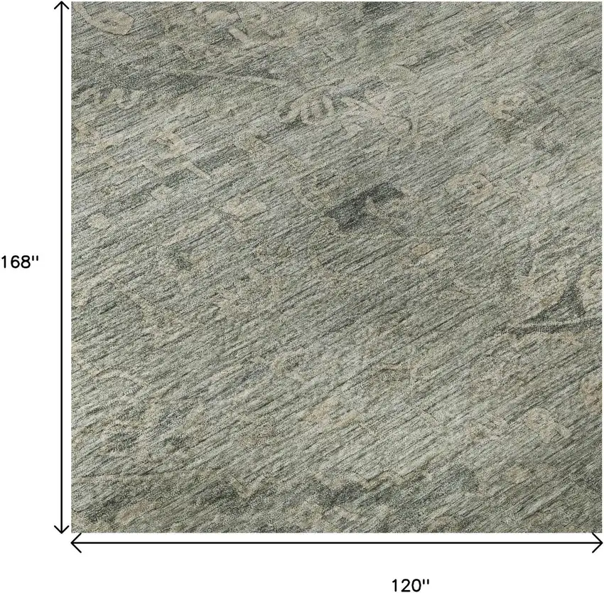 Sage And Beige Medallion Washable Area Rug With UV Protection Photo 8