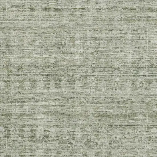 Sage And Beige Striped Washable Area Rug With UV Protection Photo 2