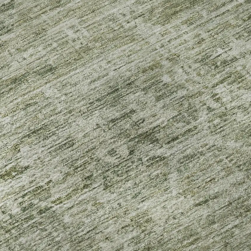 Sage And Beige Striped Washable Area Rug With UV Protection Photo 9