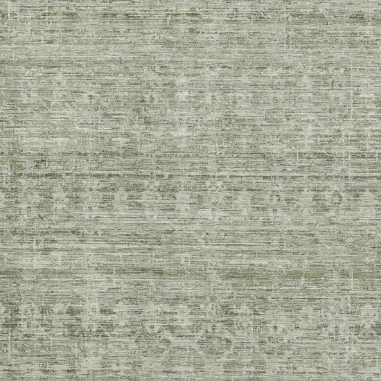 Sage And Beige Striped Washable Area Rug With UV Protection Photo 2
