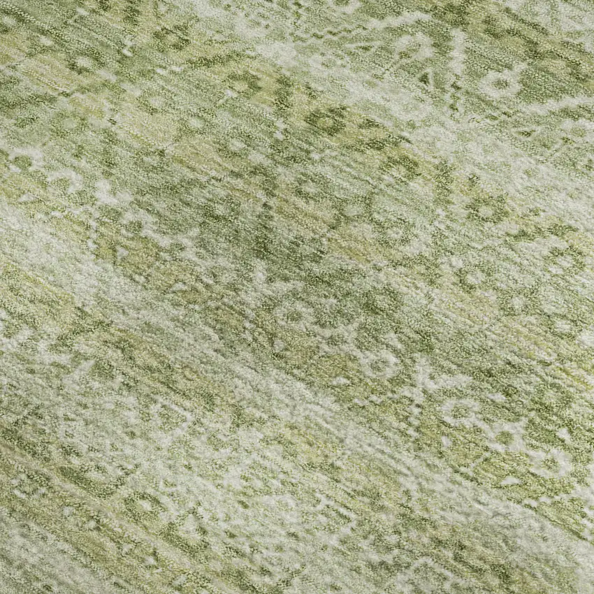 Sage And Beige Striped Washable Area Rug With UV Protection Photo 3