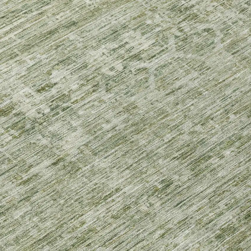 Sage And Beige Striped Washable Indoor Outdoor Area Rug Photo 8