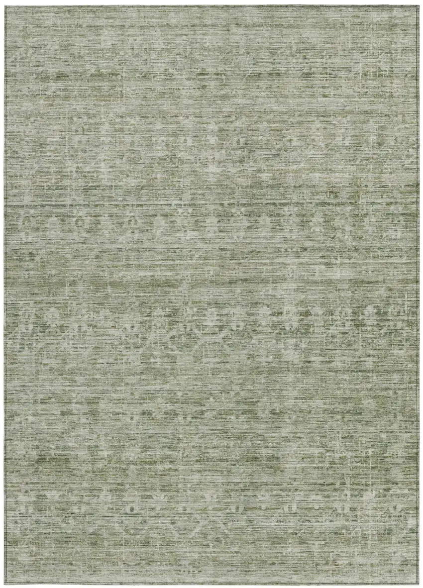Sage And Beige Striped Washable Indoor Outdoor Area Rug Photo 3