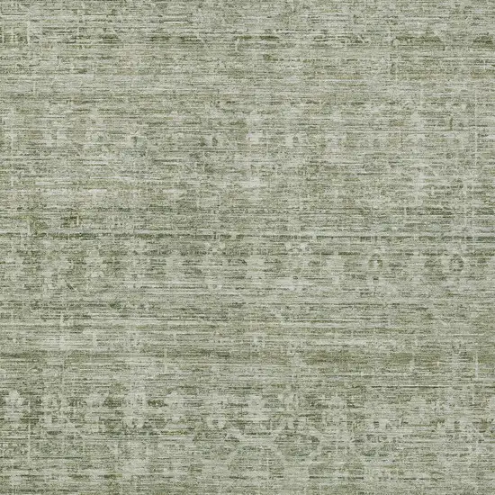 Sage And Beige Striped Washable Indoor Outdoor Area Rug Photo 7