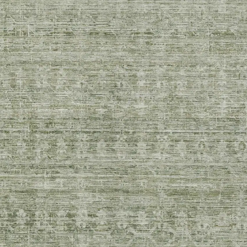 Sage And Beige Striped Washable Indoor Outdoor Area Rug Photo 4