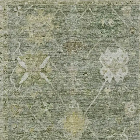 Sage And Beige Tribal Washable Indoor Outdoor Area Rug Photo 3