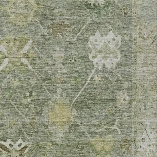 Sage And Beige Tribal Washable Indoor Outdoor Area Rug Photo 4