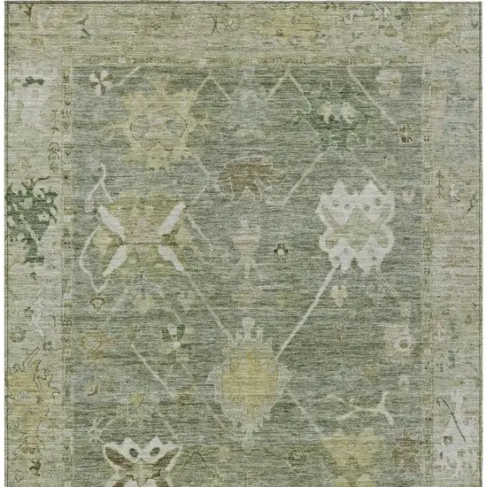 Sage And Beige Tribal Washable Indoor Outdoor Area Rug Photo 4