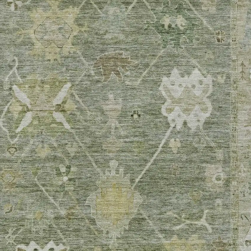 Sage And Beige Tribal Washable Indoor Outdoor Area Rug Photo 4