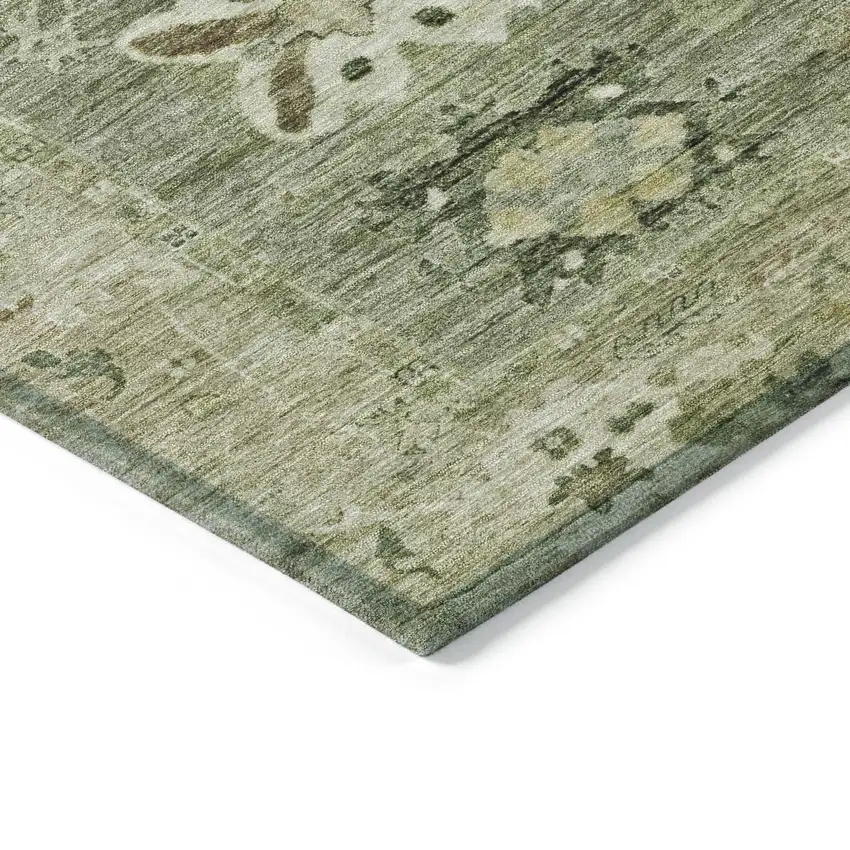 Sage And Beige Tribal Washable Indoor Outdoor Area Rug Photo 6