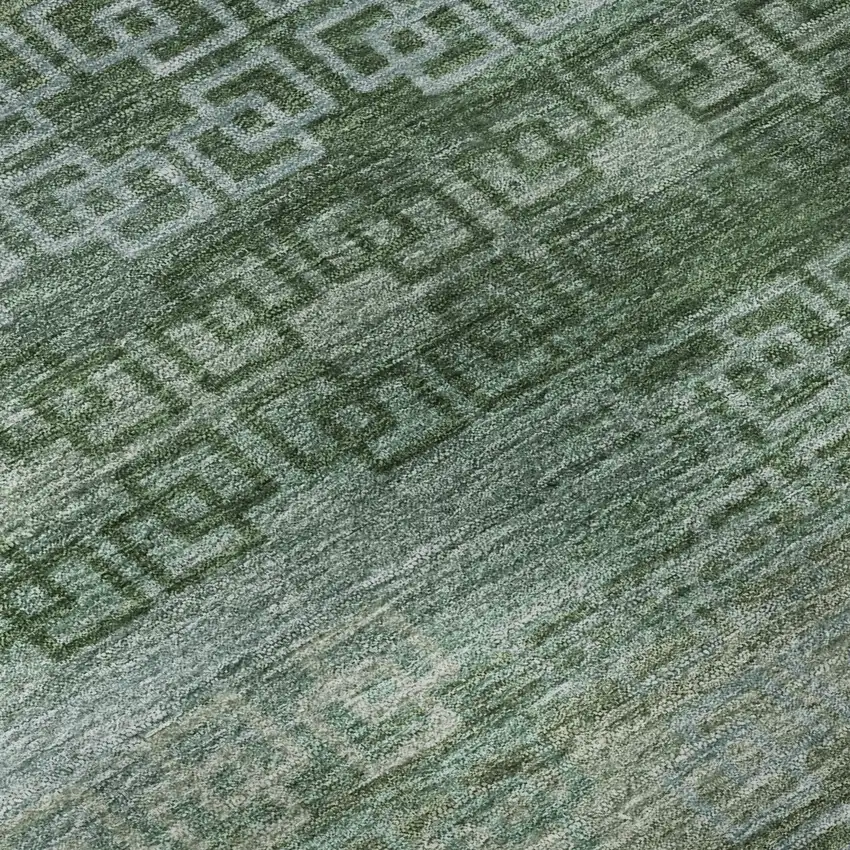 Sage And Blue Striped Washable Area Rug With UV Protection Photo 8