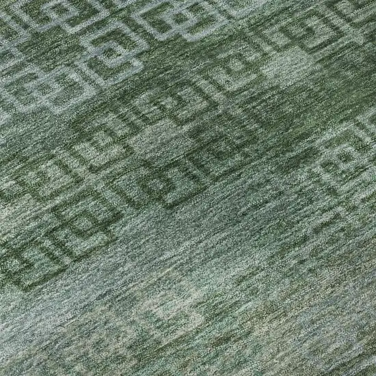 Sage And Blue Striped Washable Area Rug With UV Protection Photo 8