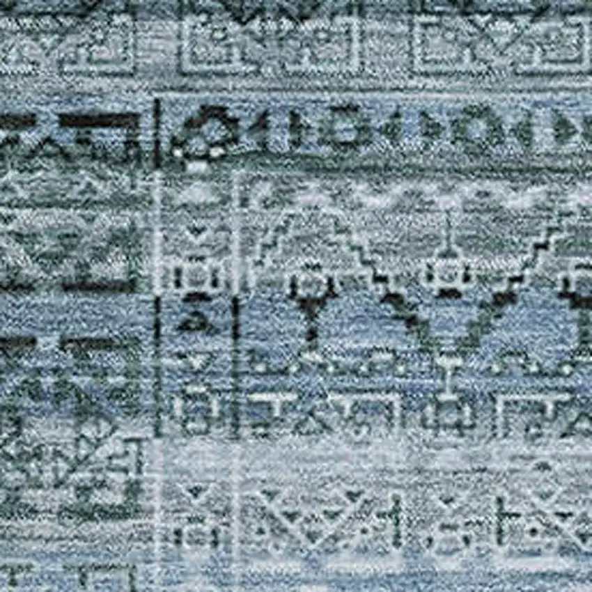 Sage And Blue Striped Washable Area Rug With UV Protection Photo 3