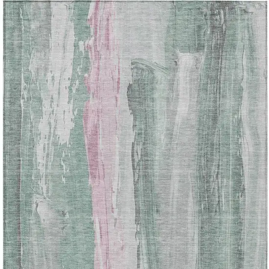 Sage And Blush Abstract Washable Indoor Outdoor Area Rug Photo 4