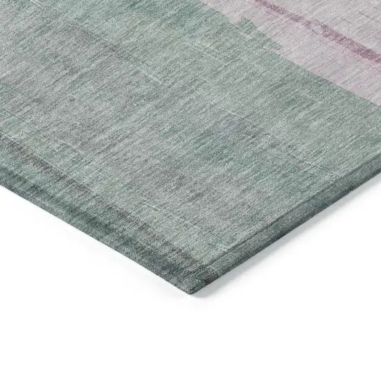 Sage And Blush Abstract Washable Indoor Outdoor Area Rug Photo 9