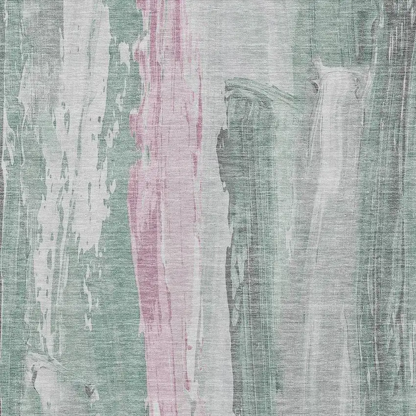 Sage And Blush Abstract Washable Indoor Outdoor Area Rug Photo 4
