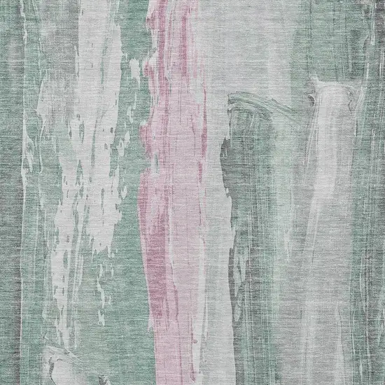 Sage And Blush Abstract Washable Indoor Outdoor Area Rug Photo 4