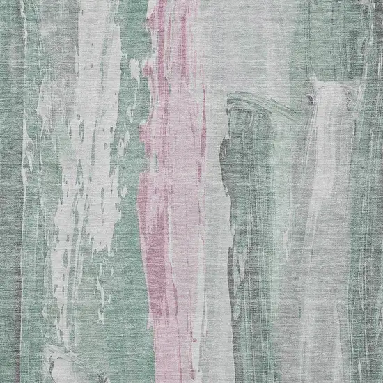 Sage And Blush Abstract Washable Indoor Outdoor Area Rug Photo 4