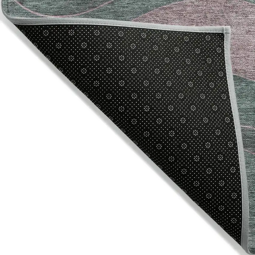 Sage And Blush Abstract Washable Indoor Outdoor Area Rug Photo 7