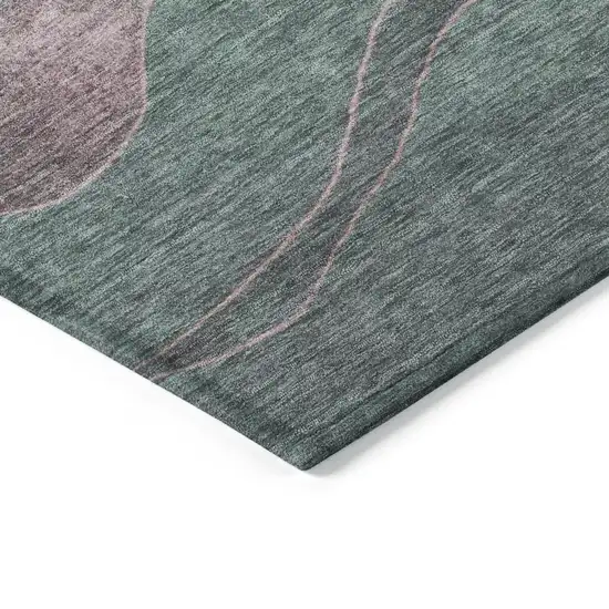 Sage And Blush Abstract Washable Indoor Outdoor Area Rug Photo 6