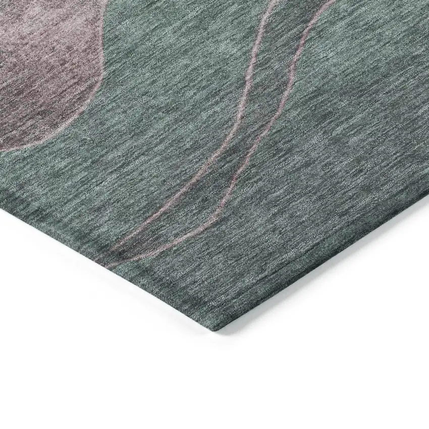 Sage And Blush Abstract Washable Indoor Outdoor Area Rug Photo 6