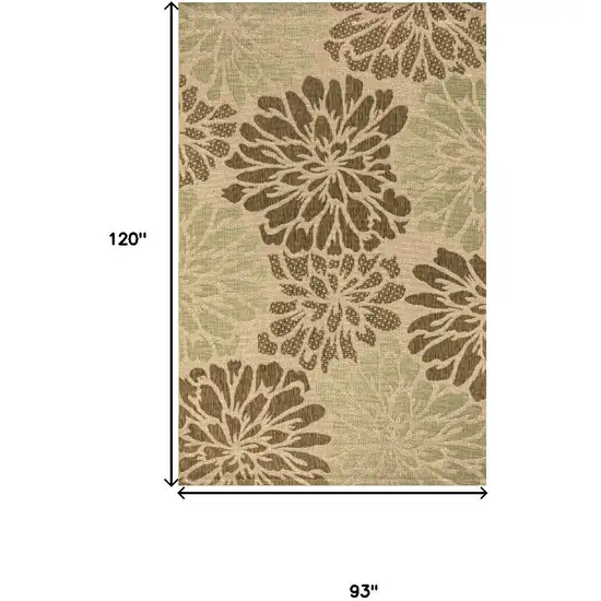 Sage And Brown Floral Indoor Outdoor Area Rug Photo 4