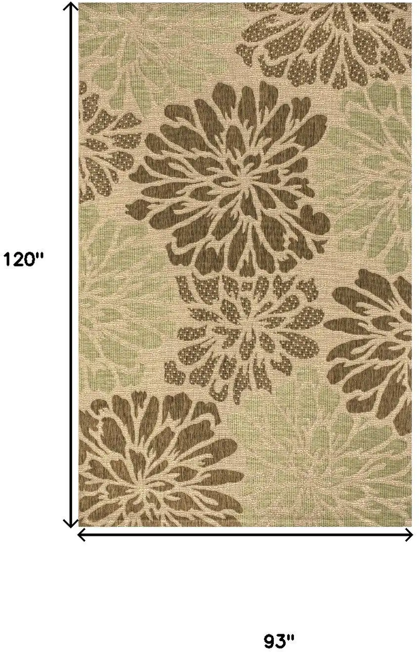 Sage And Brown Floral Indoor Outdoor Area Rug Photo 4