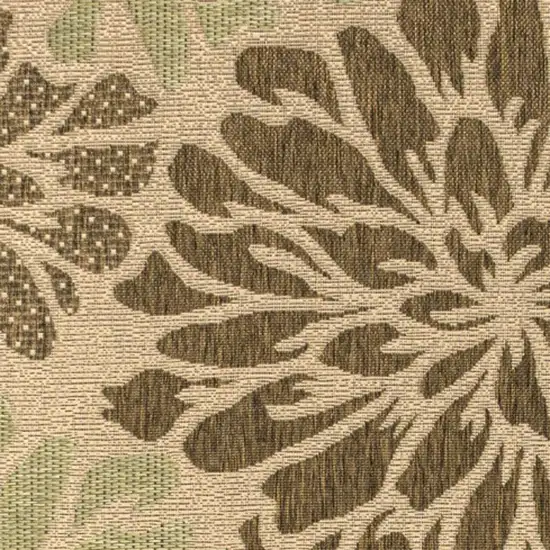 Sage And Brown Floral Indoor Outdoor Area Rug Photo 2