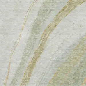 Photo of Sage And Copper Abstract Washable Area Rug With UV Protection