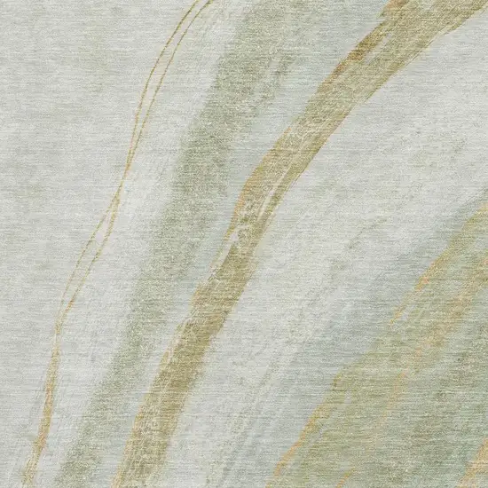 Sage And Copper Abstract Washable Area Rug With UV Protection Photo 3