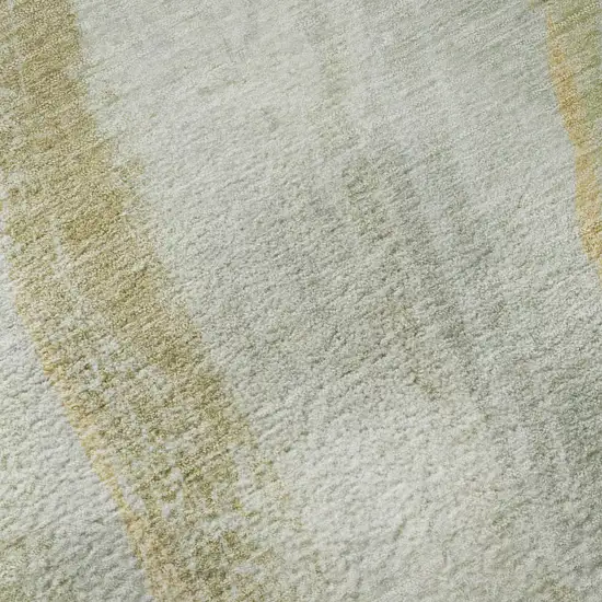 Sage And Copper Abstract Washable Area Rug With UV Protection Photo 7