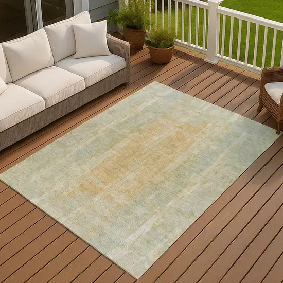 Sage And Copper Abstract Washable Indoor Outdoor Area Rug Photo 7