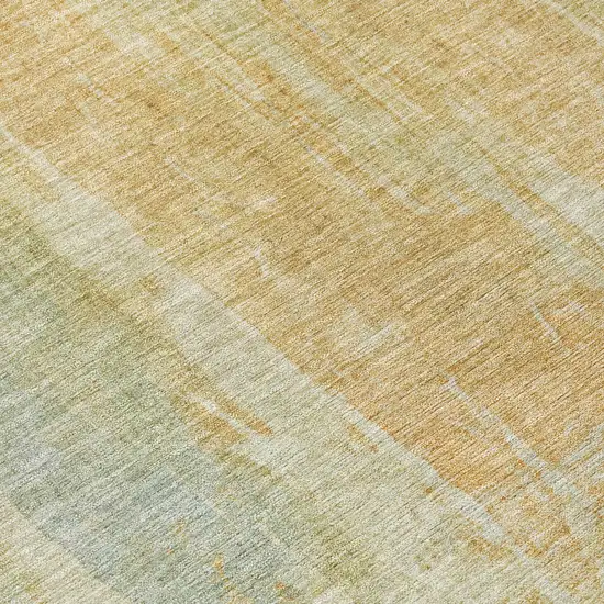 Sage And Copper Abstract Washable Indoor Outdoor Area Rug Photo 8